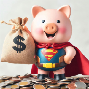 Super pig catching up on retirement savings