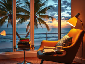 a modern reading nook to read about retirement